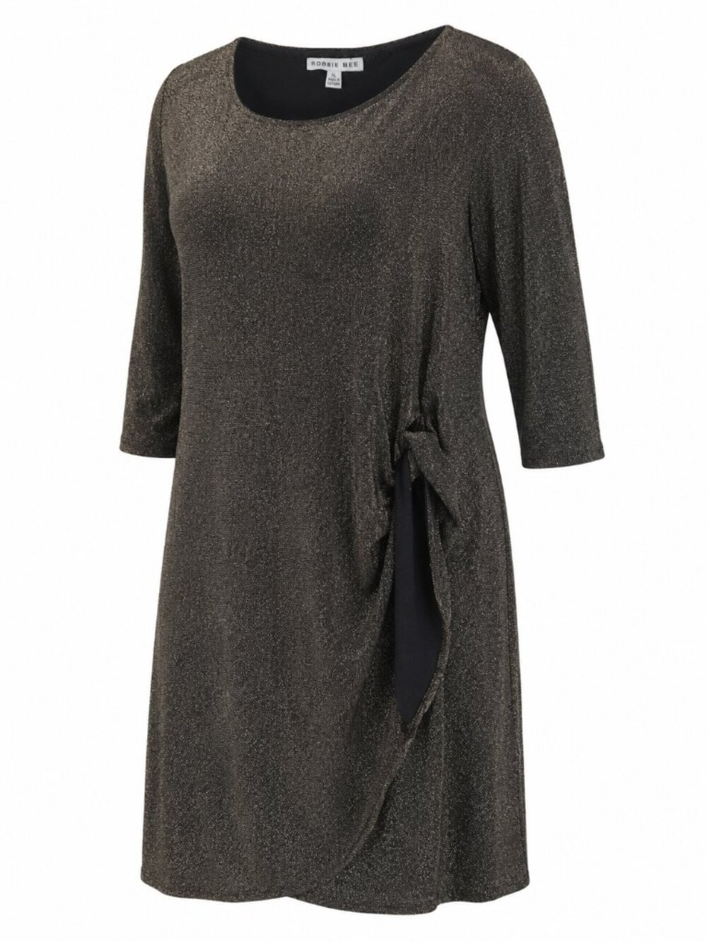 Robbie Bee XL Metallic Lurex Draped Cocktail Dress